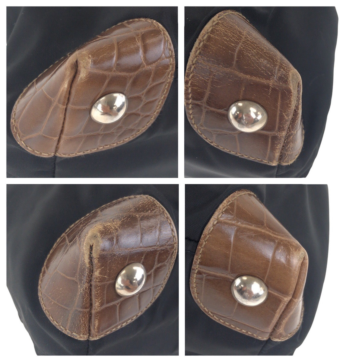 PRADA Shoulder Bag Nylon, Leather Black Brown SilverMetal Shoulder Bag Tote Bag Test Triangle With logo Women