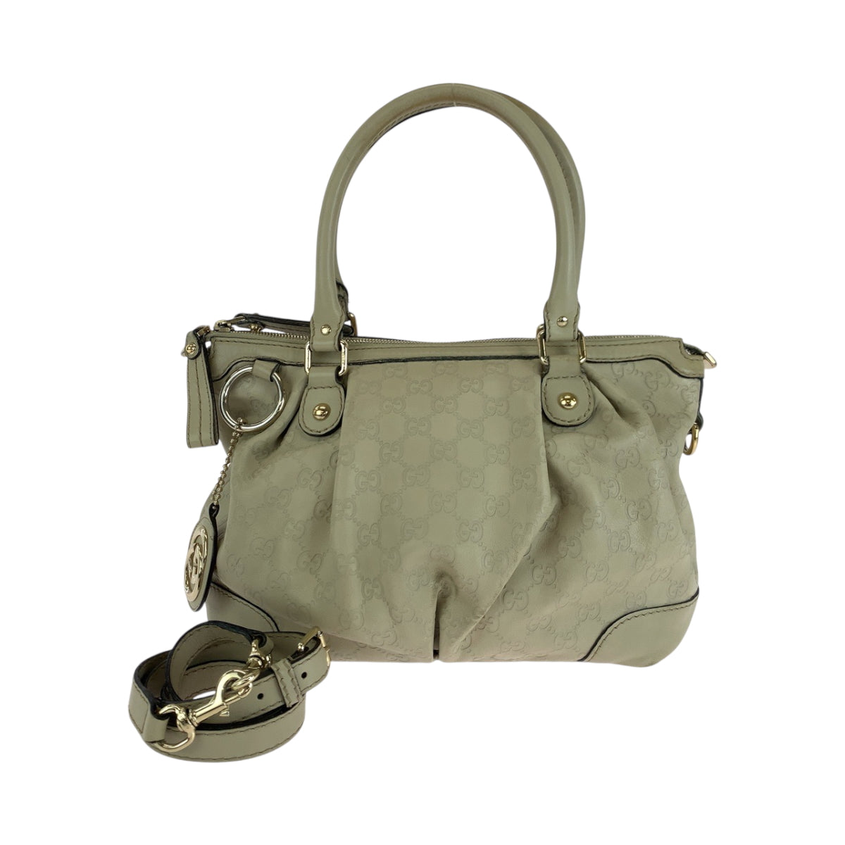 GUCCI Shoulder Bag 247902 leather Ivory Gold Metal Shoulder Bag Handbag 2way Guccisima Sukey Women