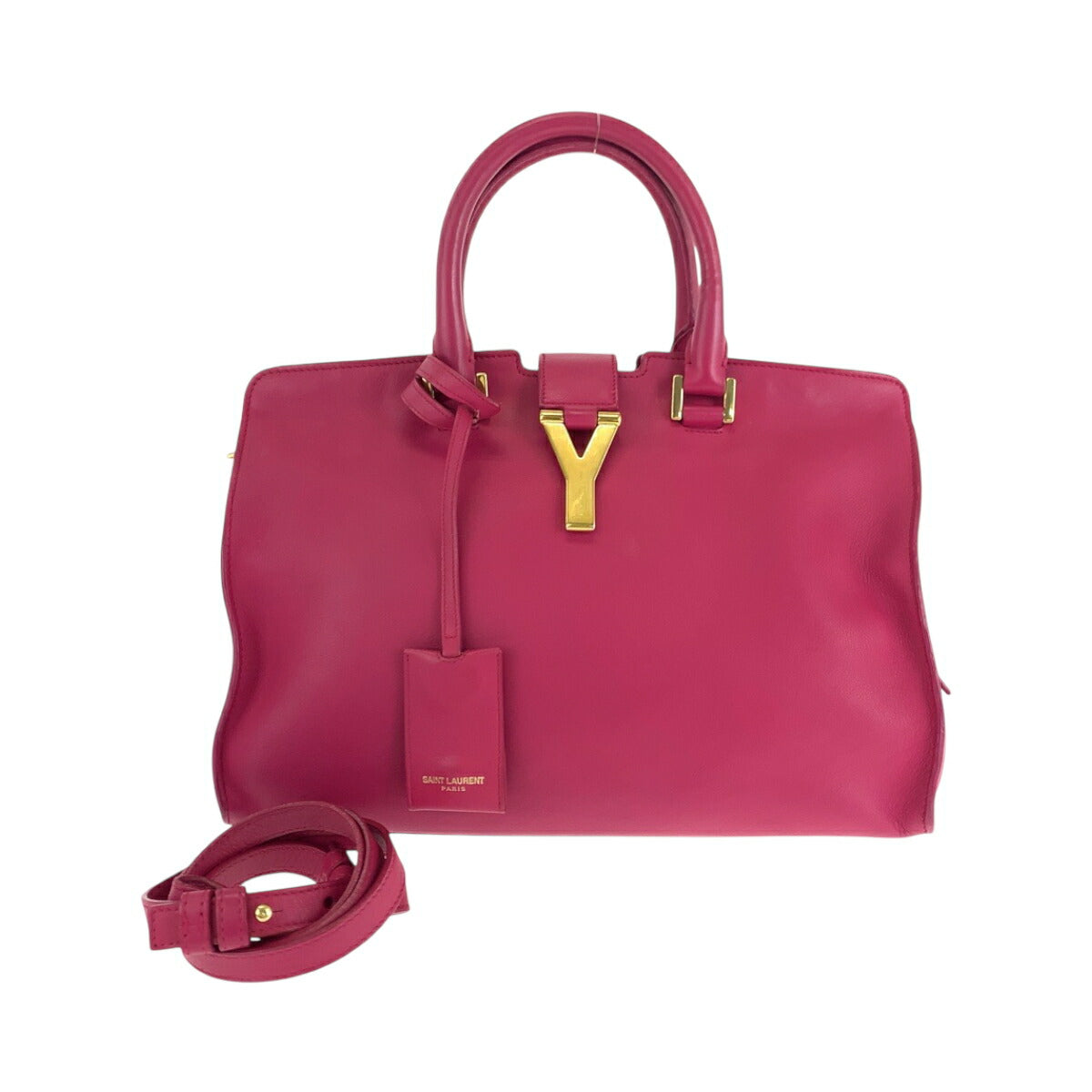Saint Laurent Paris Petit Cabas Y Line Leather 2way Bag