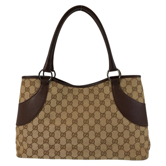 GUCCI Tote Bag 113015 GG canvas, leather Beige brown Tote Bag Shoulder Bag Women
