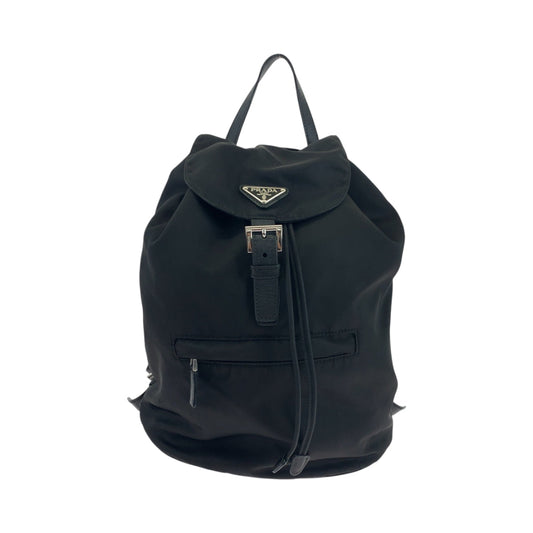 PRADA Backpack 1BZ032 Nylon Black Silver Metal Backpack Backpack Test Triangle With logo Women