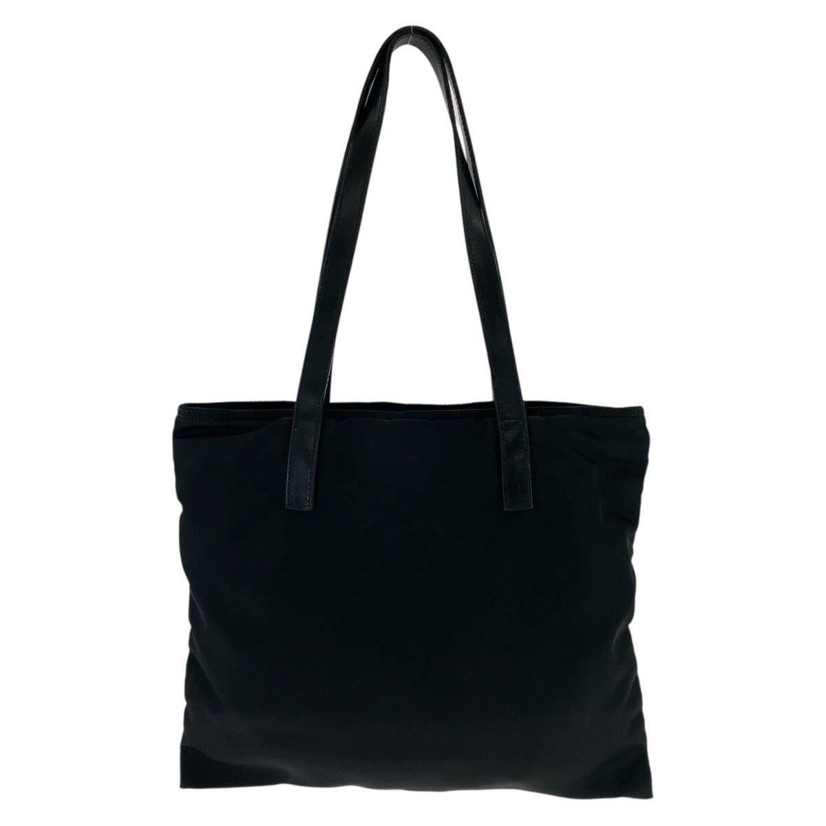 PRADA Tote Bag Nylon, Leather Black SilverMetal Tote Bag Shoulder Bag Test Triangle With logo Women