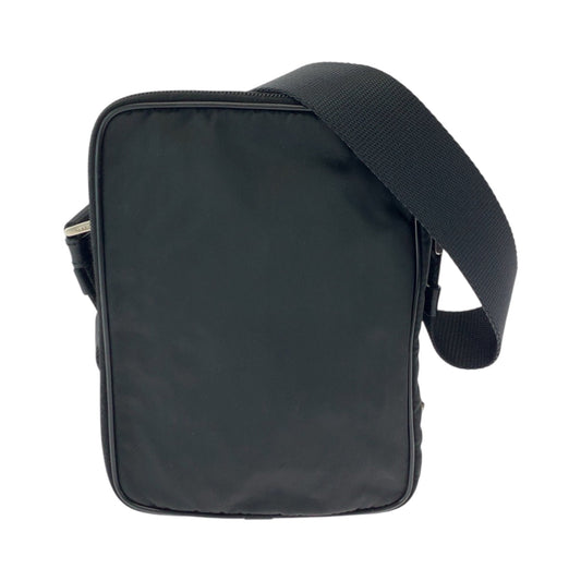 PRADA Shoulder Bag Nylon Black SilverMetal Shoulder Bag pochette Test Triangle With logo Women