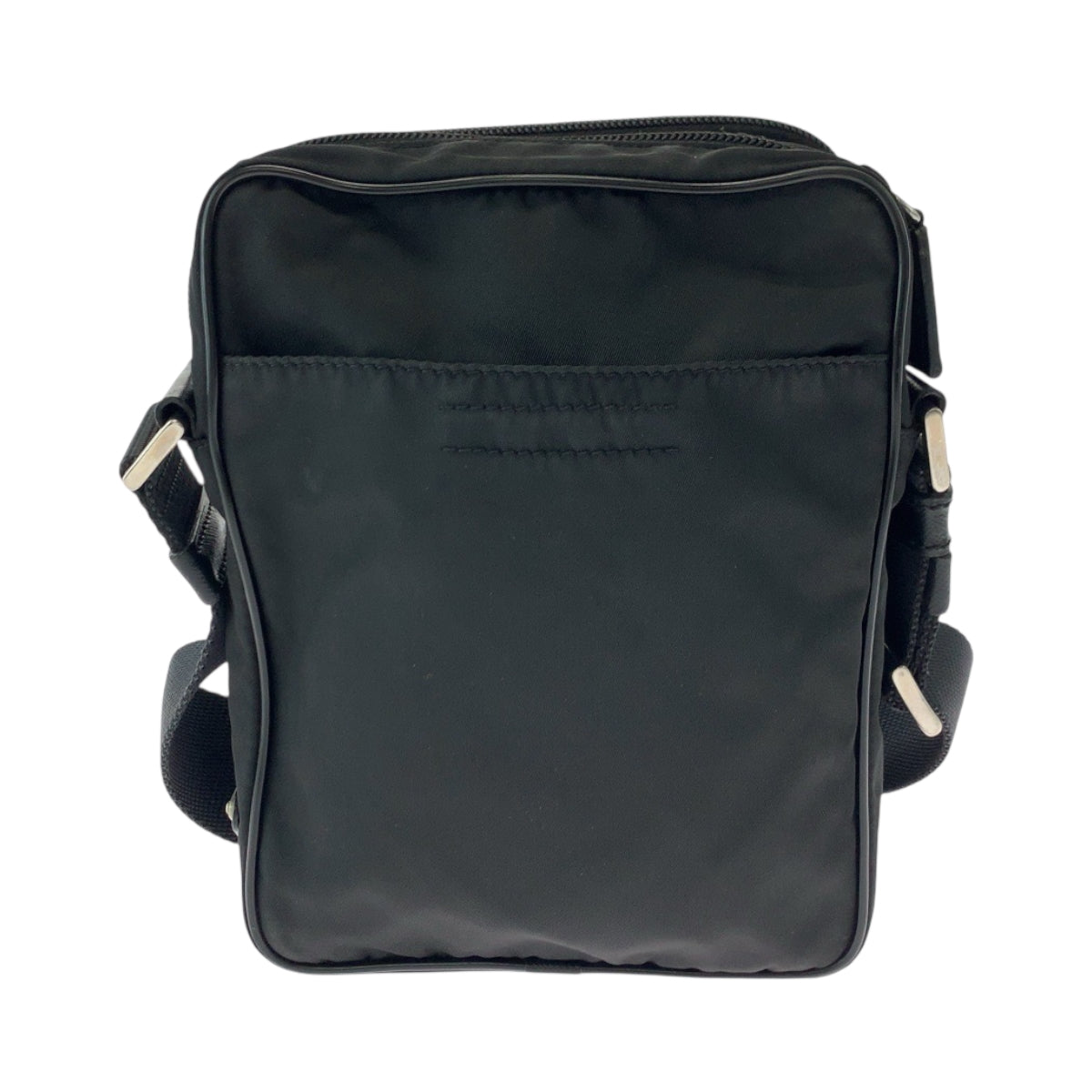 PRADA Shoulder Bag Nylon Black SilverMetal Shoulder Bag pochette Test Triangle With logo Women - Style 12