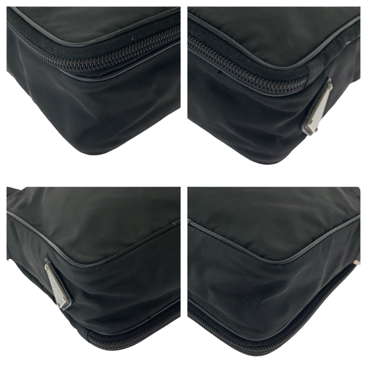 PRADA Shoulder Bag Nylon Black SilverMetal Shoulder Bag pochette Test Triangle With logo Women - Style 12