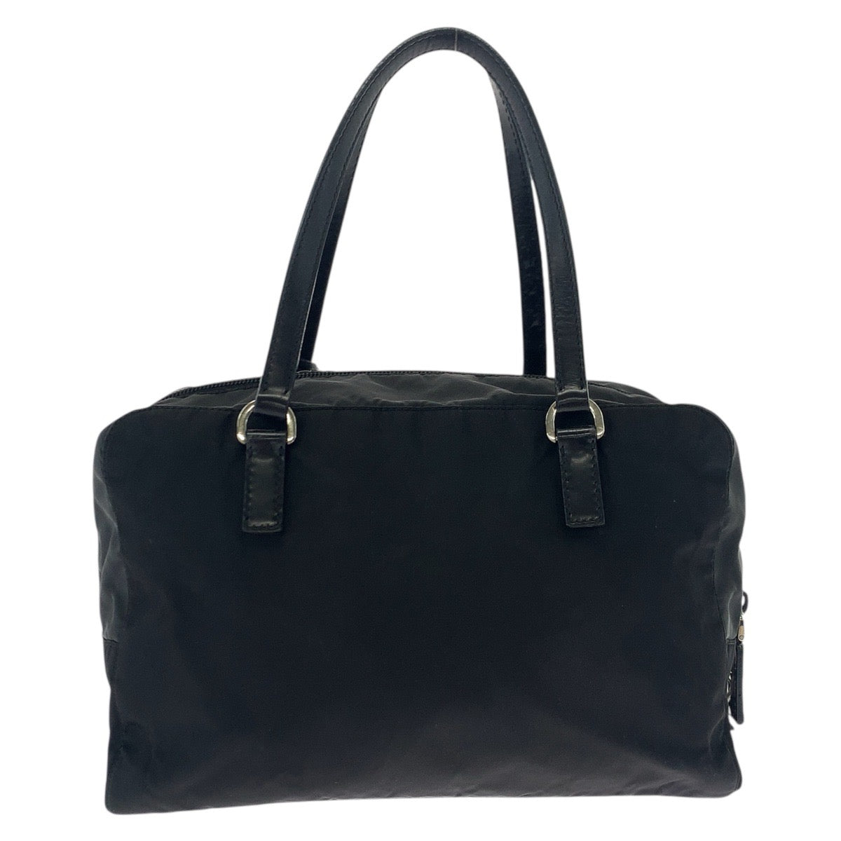 PRADA Handbag Nylon, Leather Black SilverMetal Handbag Tote Bag Shoulder Bag Test Evening Bear Bijou Women