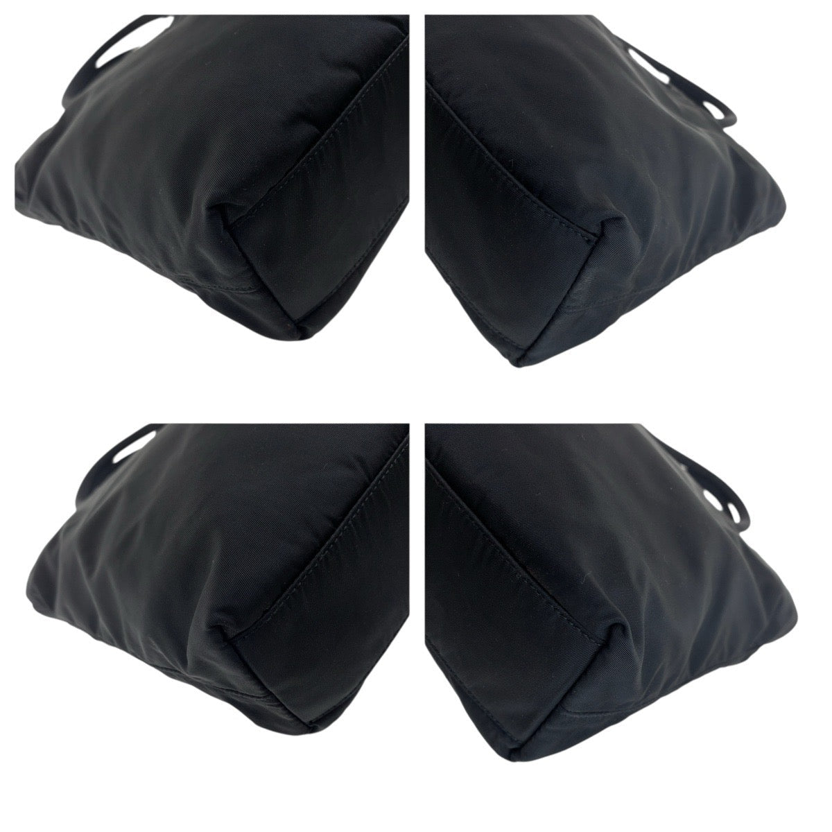 PRADA Tote Bag Nylon Black SilverMetal Tote Bag handbag Test Triangle With logo Women - Style 2