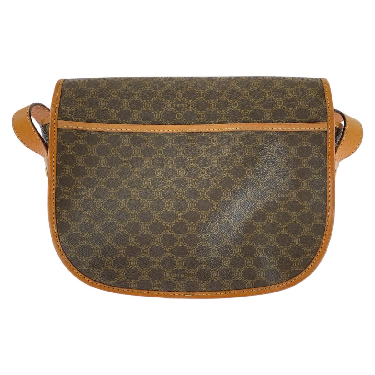CELINE Shoulder Bag M10 PVC, Leather Brown Gold Metal Shoulder Bag pochette Macadam Circle Logo Women
