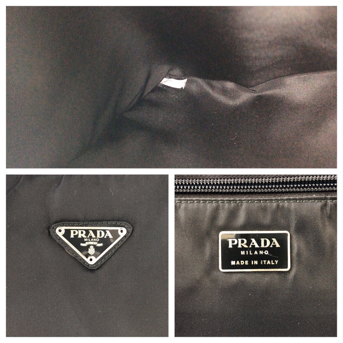 PRADA Business bag Nylon Black SilverMetal Business bag Briefcase Unisex Test Triangle With logo mens