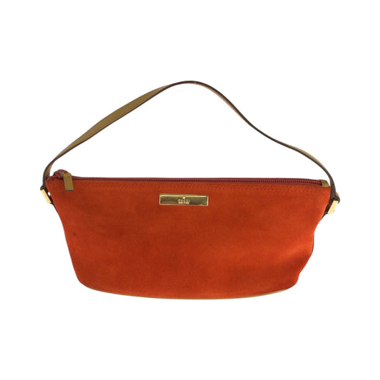 GUCCI Handbag 039 1103 Suede Orange Beige Gold Metal Handbag accessory pouch Women