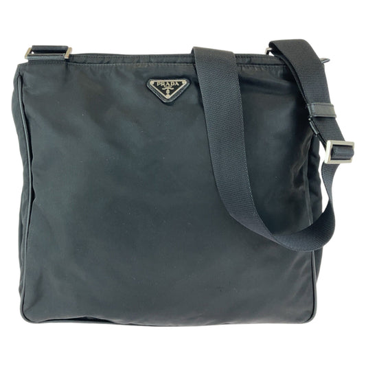 PRADA Shoulder Bag Nylon Black SilverMetal Crossbody Shoulder Bag Messenger Bag Test Triangle With logo mens