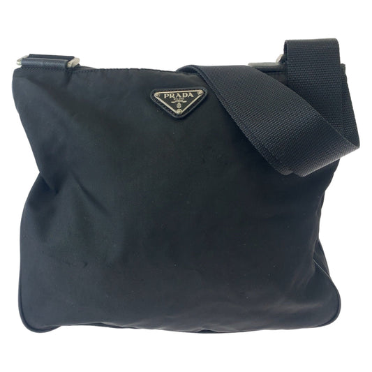 PRADA Shoulder Bag Nylon Black SilverMetal Shoulder Bag Crossbody Test Triangle With logo mens