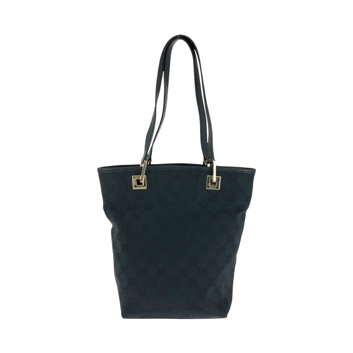 GUCCI Tote Bag 002 1099 GG canvas Black GoldMetal Tote Bag handbag Women