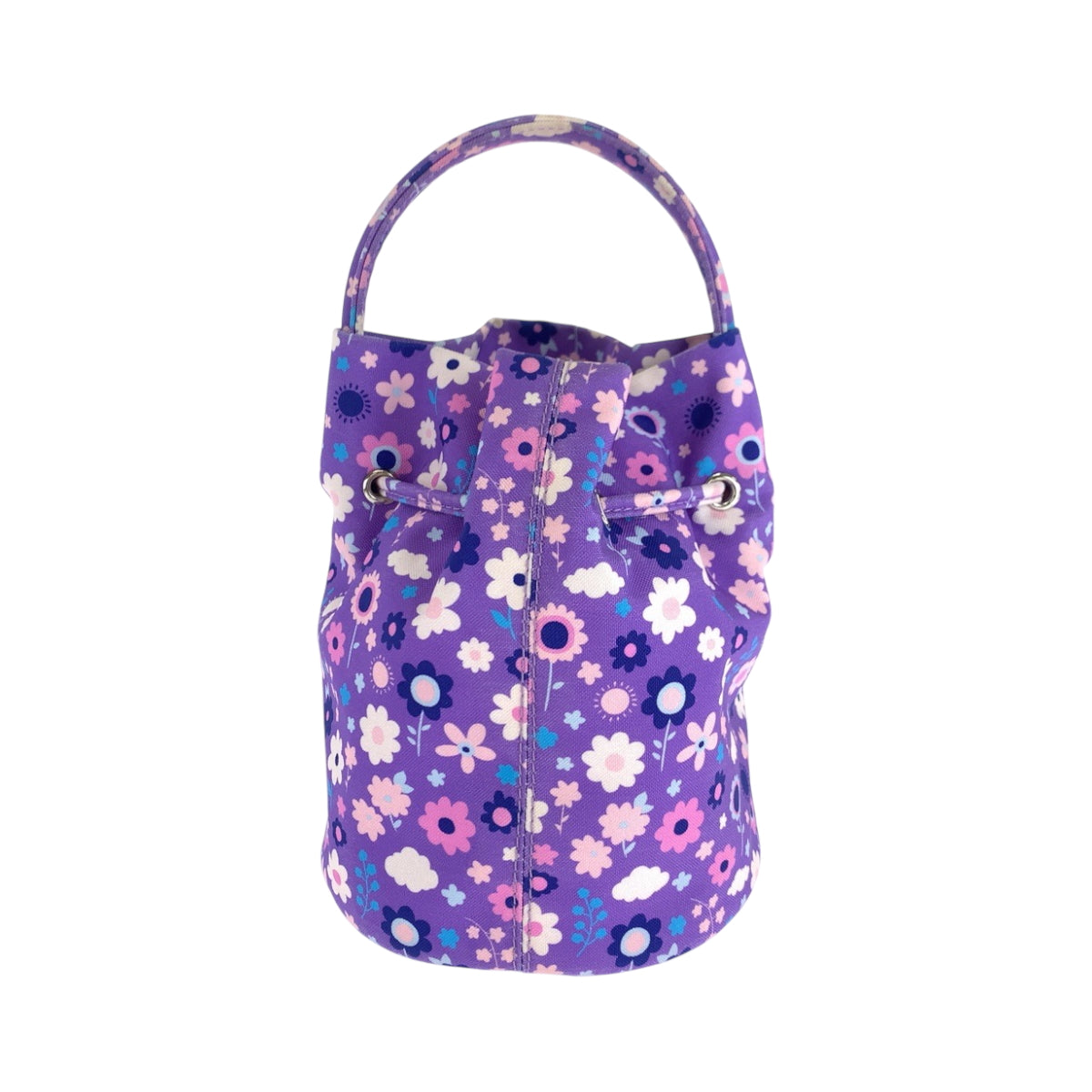 BALENCIAGA Shoulder Bag 656682 Ikat nylon canvas Purple Multicolor SilverMetal Shoulder Bag Handbag 2way Drawstring Bucket Bag Flower Pu Women