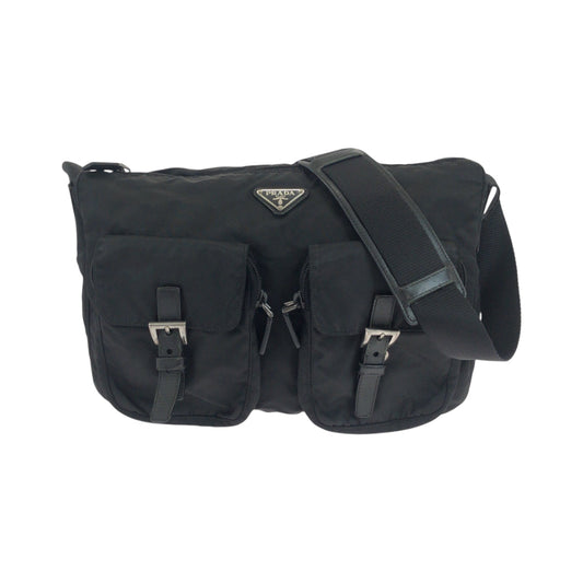 PRADA Shoulder Bag Nylon black Jolder Bag Messenger Bag Test Triangle With logo Women