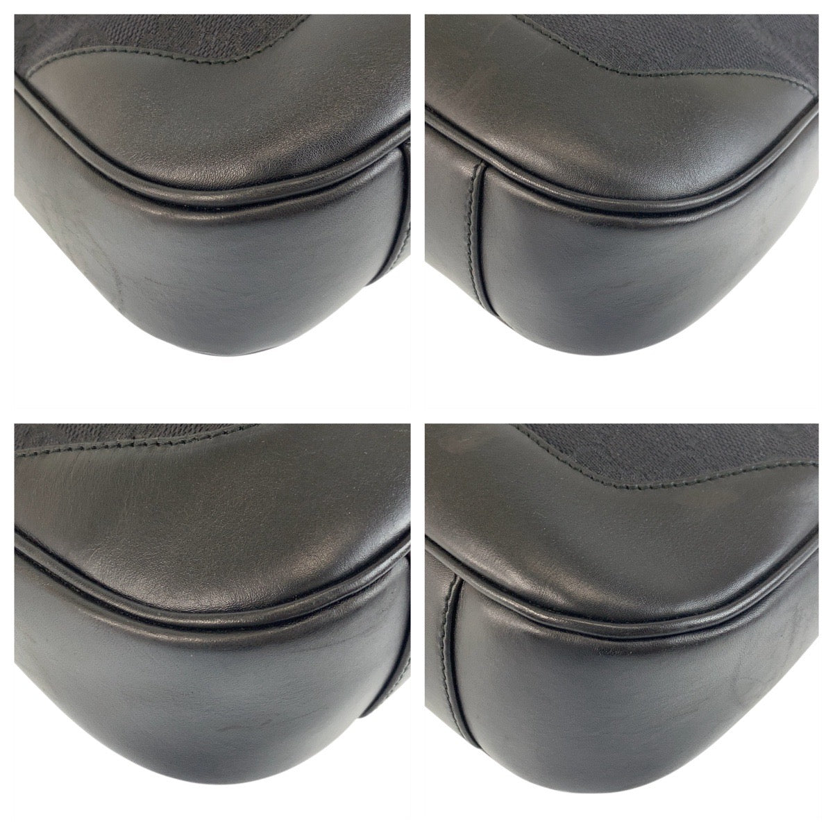 GUCCI Handbag 001 4095 GG canvas Black SilverMetal Handbag Shoulder Bag Bamboo Women