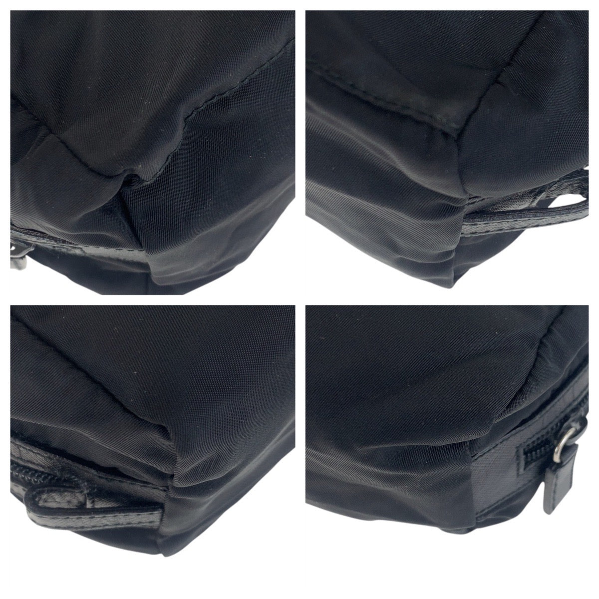 PRADA Pouch Nylon, Leather Black SilverMetal Pouch Cosmetics Pouch Test Triangle With logo Women