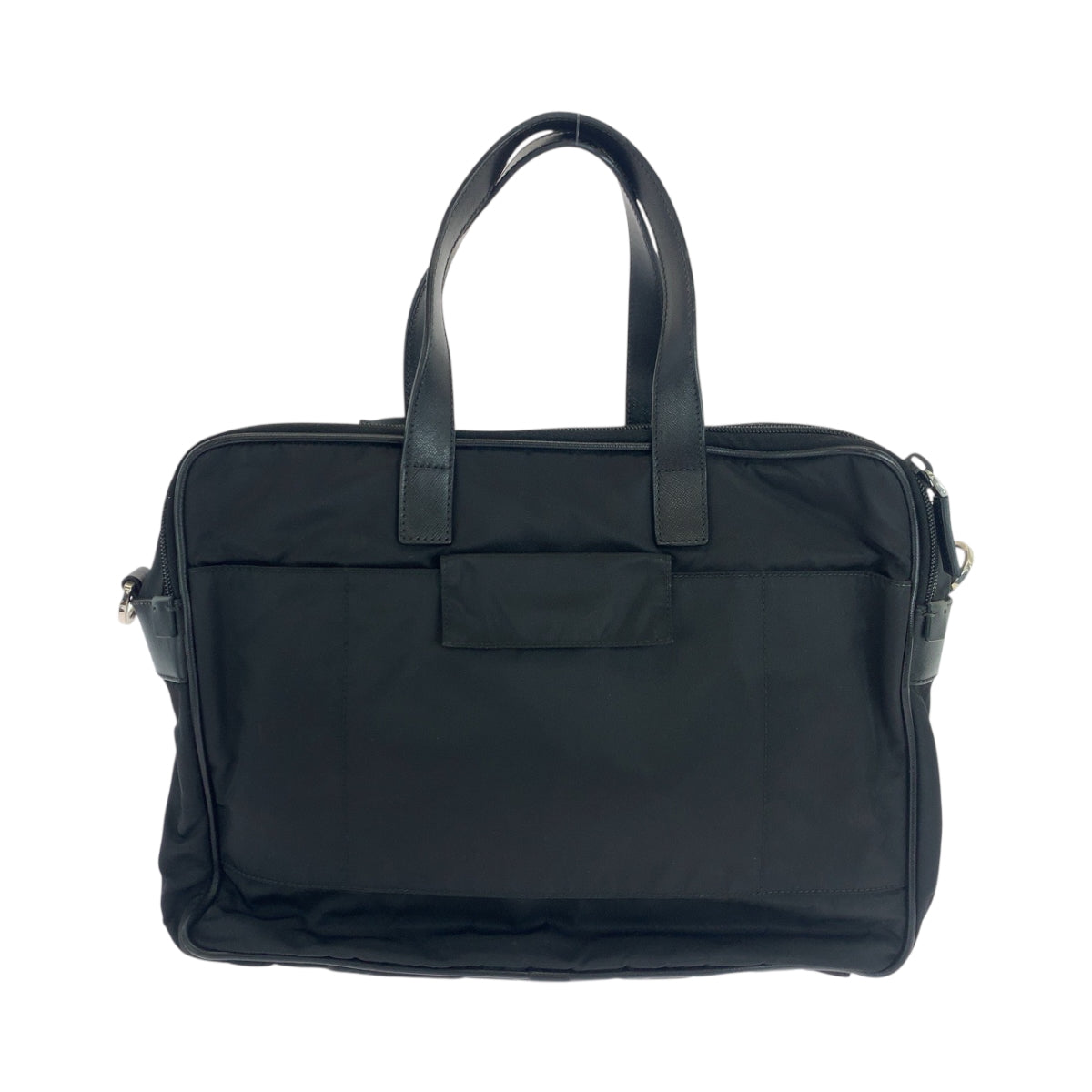 PRADA Shoulder Bag Nylon Black SilverMetal Shoulder Bag Business Bag 2way Test Triangle With logo mens