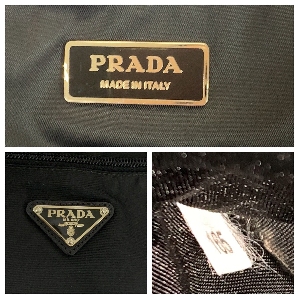 PRADA Shoulder Bag Nylon Black SilverMetal Shoulder Bag Business Bag 2way Test Triangle With logo mens