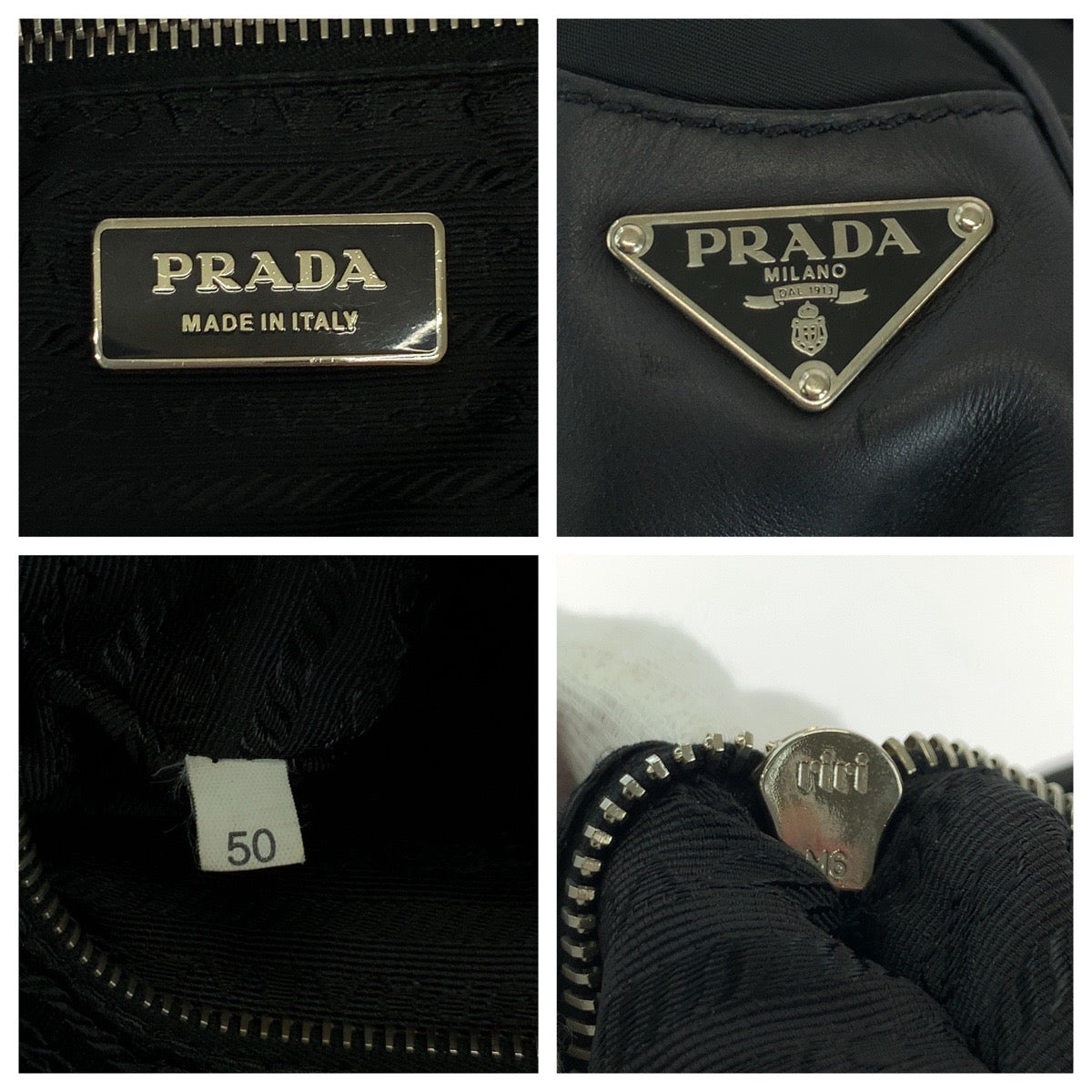 PRADA Shoulder Bag Nylon, Leather Black Silver Metal Hobo Shoulder Bag Test Triangle With logo Women