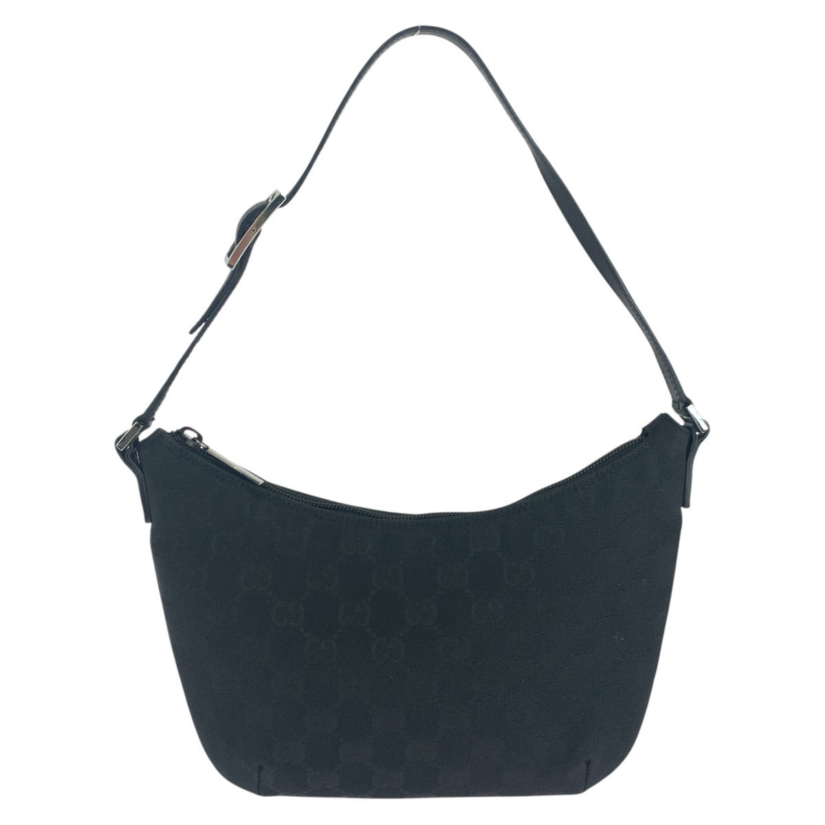 GUCCI Shoulder Bag 32160 GG canvas, leather Black Silver Metal Women
