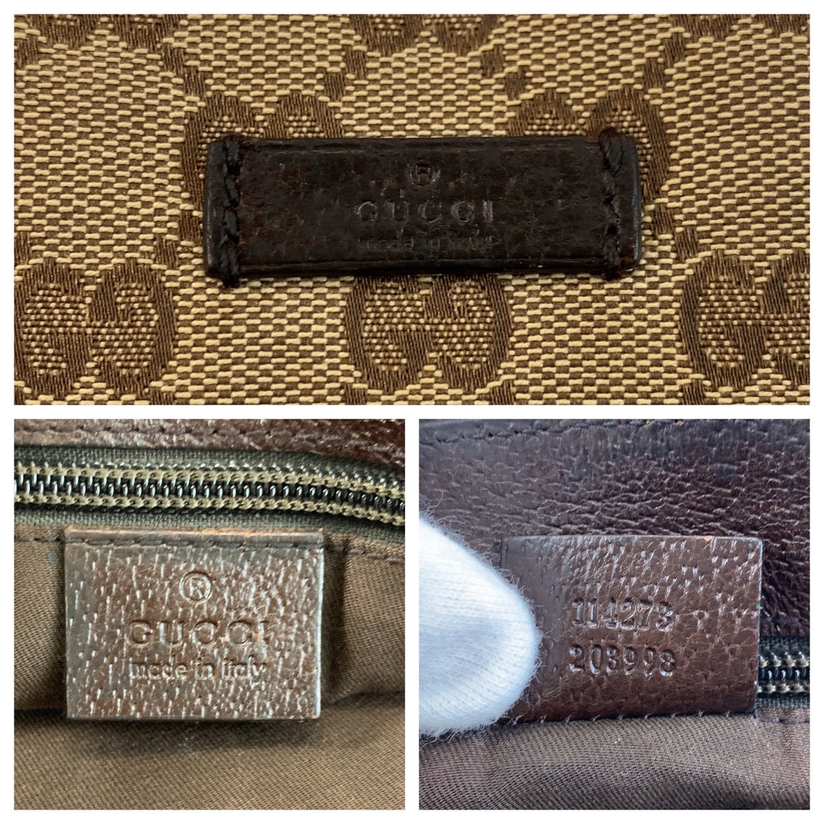 GUCCI Shoulder Bag 114273 GG canvas, leather Beige brown Shoulder Bag Messenger bag Women