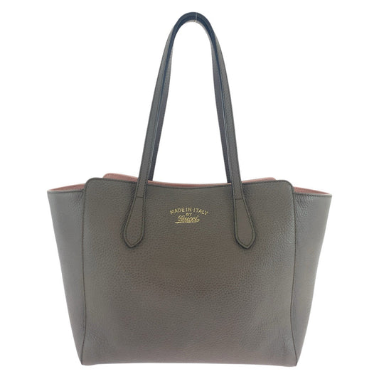 GUCCI Tote Bag 354408 leather Brown Greige Pink Tote Bag Shoulder Bag Swing Women