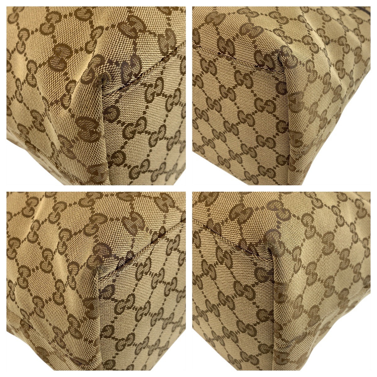 GUCCI Tote Bag 155524 GG canvas Beige brown Tote Bag Shoulder Bag Sherry line Women