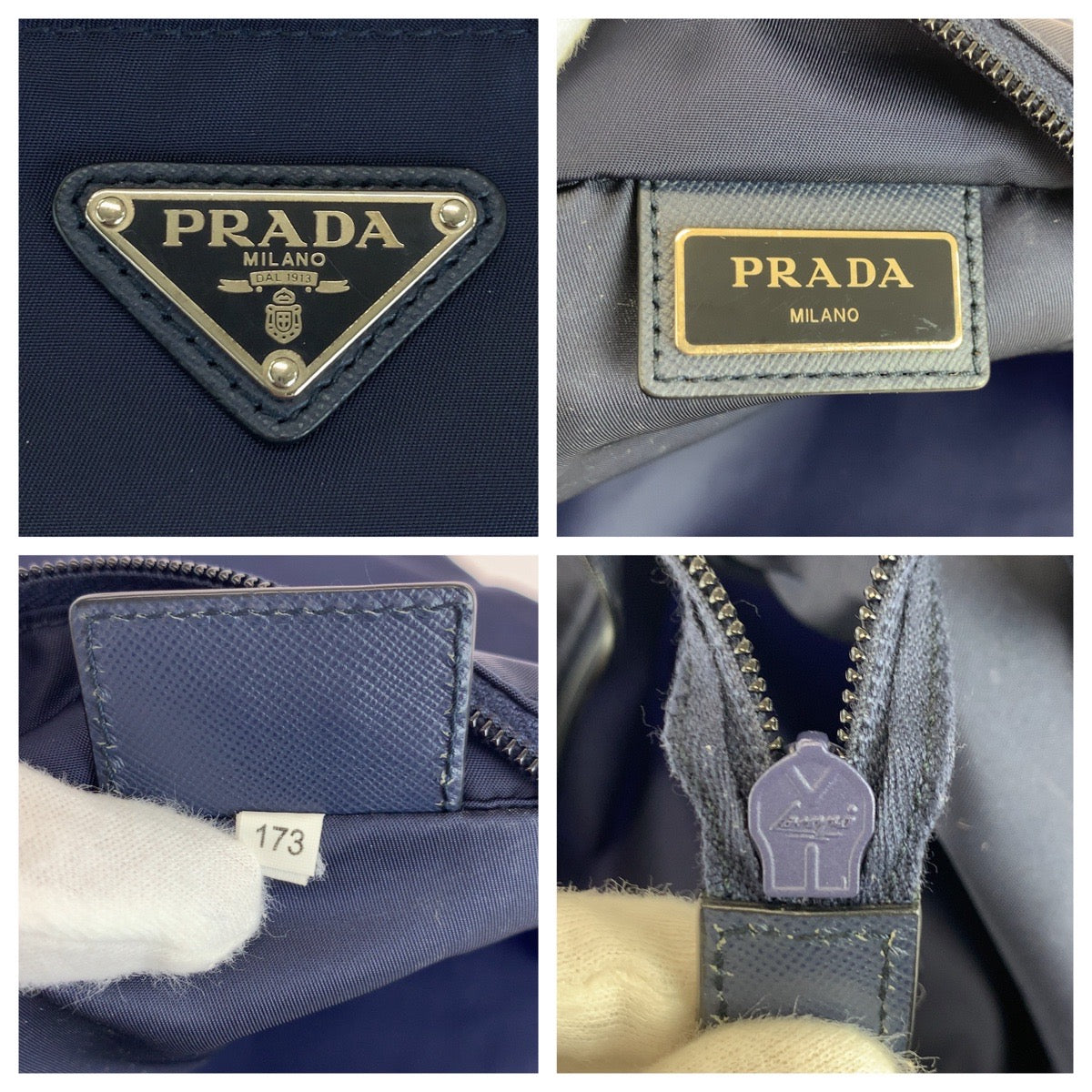 Prada Tessuto Triangle Logo Plate 2way Tote Bag