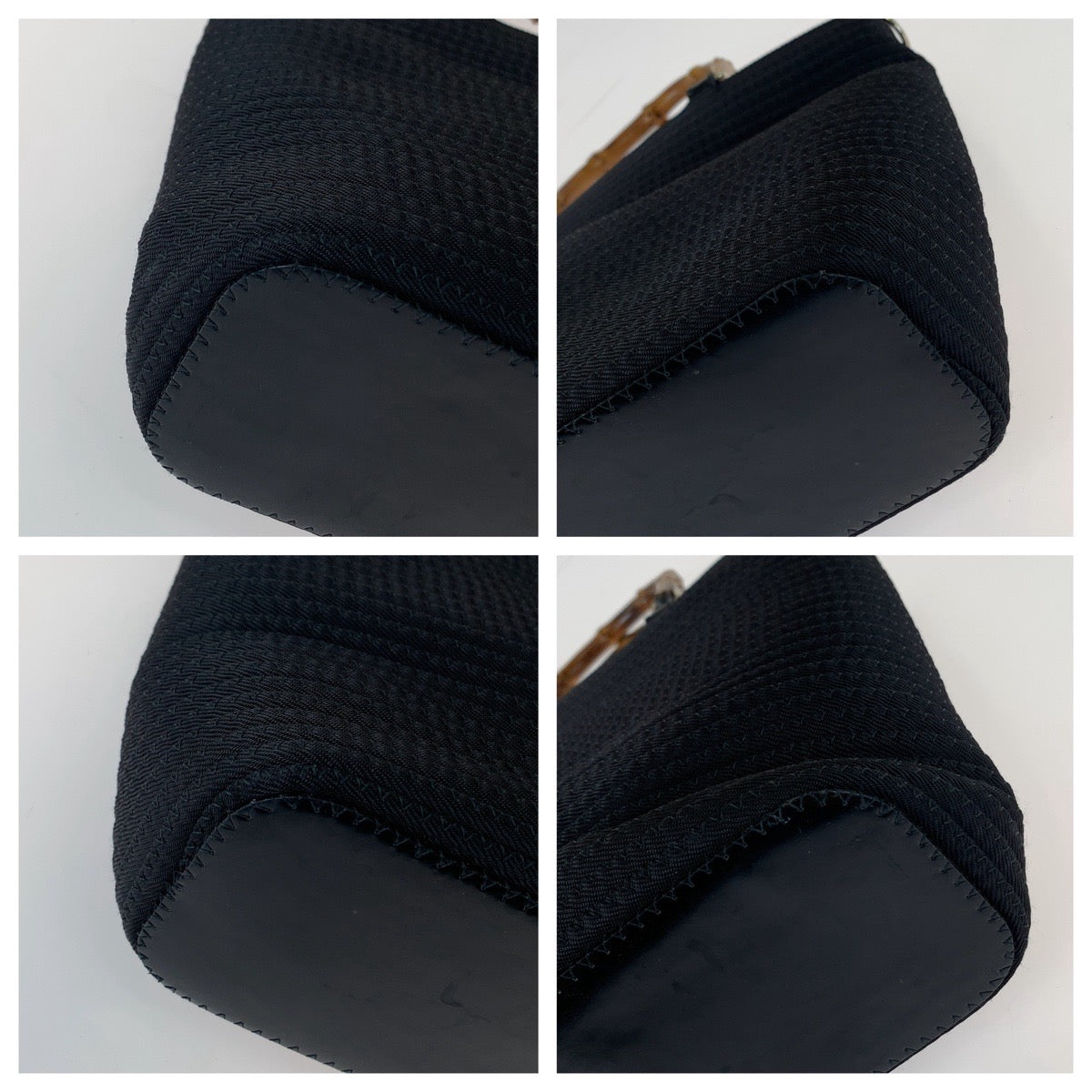 GUCCI Tote Bag 000 1998 0540 Canvas, Leather Black Silver Metal Tote Bag handbag Bamboo Women