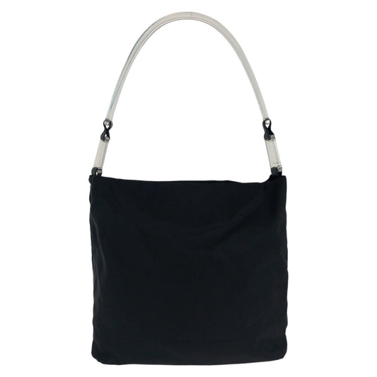 PRADA Shoulder Bag Nylon, Plastic Black SilverMetal Test Triangle With logo Women