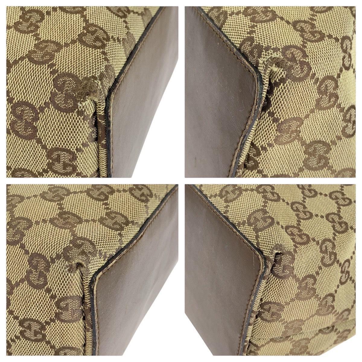 GUCCI Tote Bag 31243 GG canvas, leather Beige brown Tote Bag Shoulder Bag Women