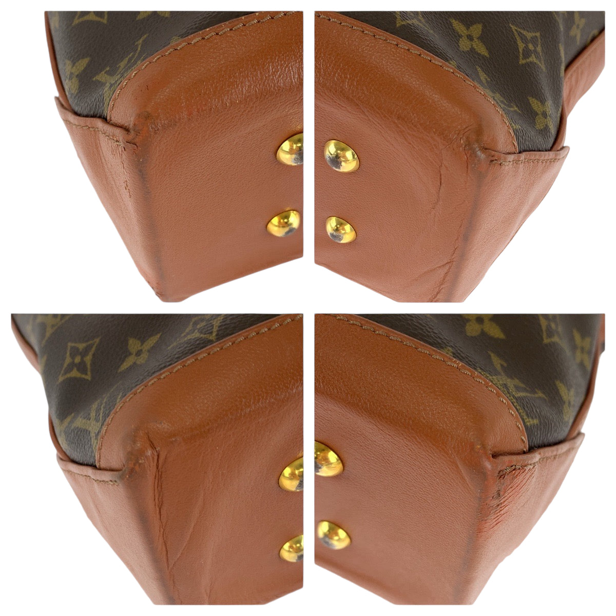 LOUIS VUITTON Tote Bag PVC Brown Gold Metal Tote Bag Shoulder Bag Monogram Weekend PM mens(Unisex)