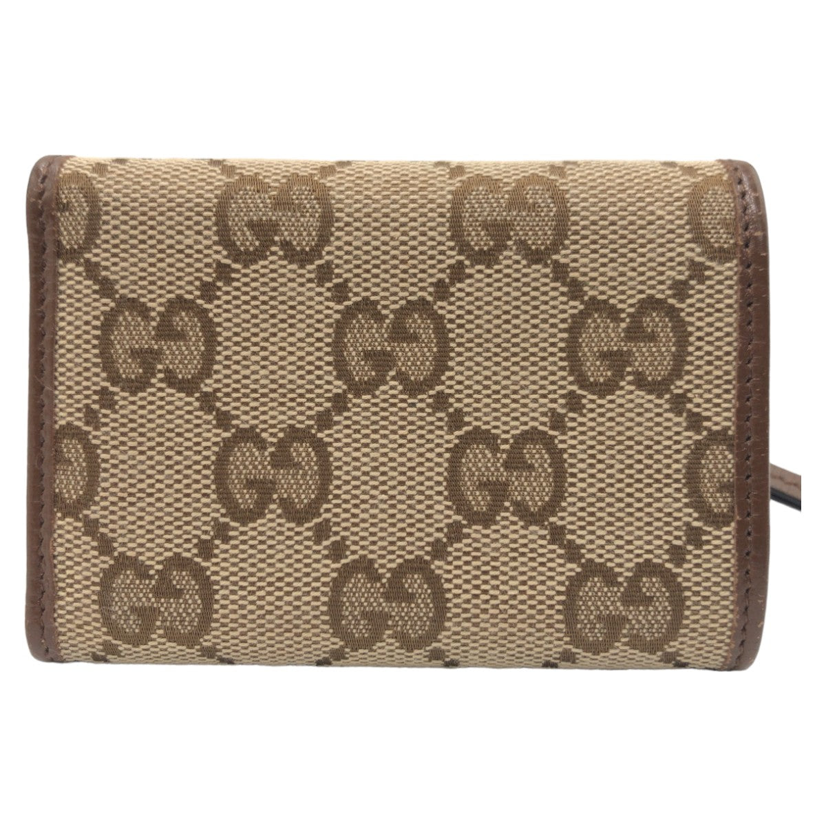 GUCCI Tri-fold wallet GG canvas Brown SilverMetal Folding wallet Compact wallet Balenciaga Collaboration The Hacker Project Women