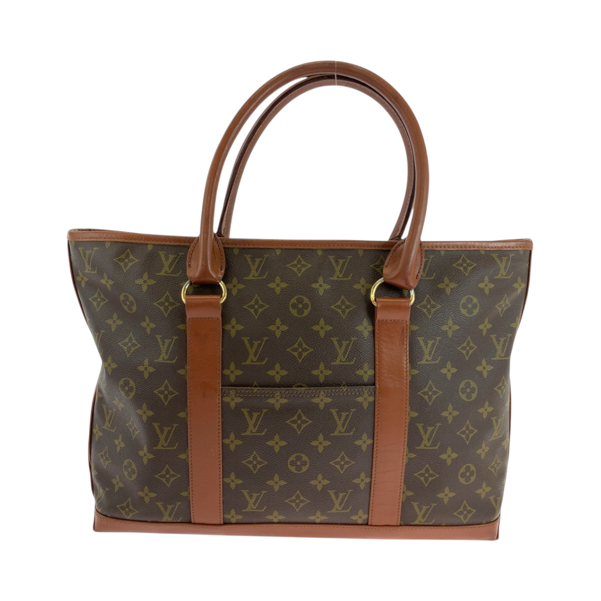 LOUIS VUITTON Tote Bag PVC Brown Gold Metal Tote Bag Shoulder Bag Monogram Sack Weekend PM mens
