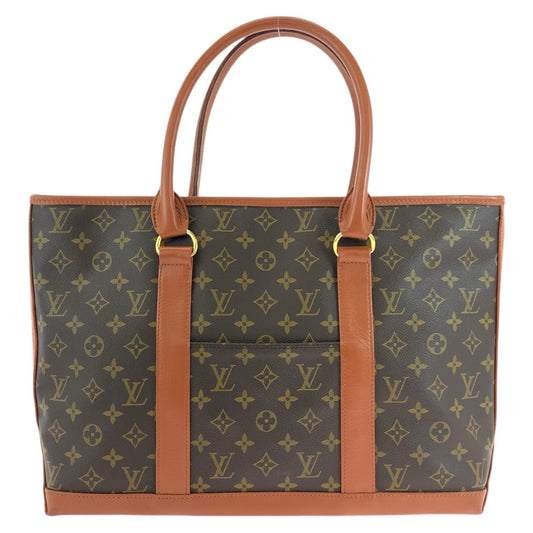 LOUIS VUITTON Tote Bag PVC, Leather Brown Gold Metal Tote Bag Shoulder Bag Monogram suck weekend Women