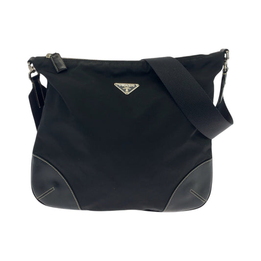 PRADA Shoulder Bag 7 Nylon Black SilverMetal Shoulder Bag pochette Test Triangle With logo Women