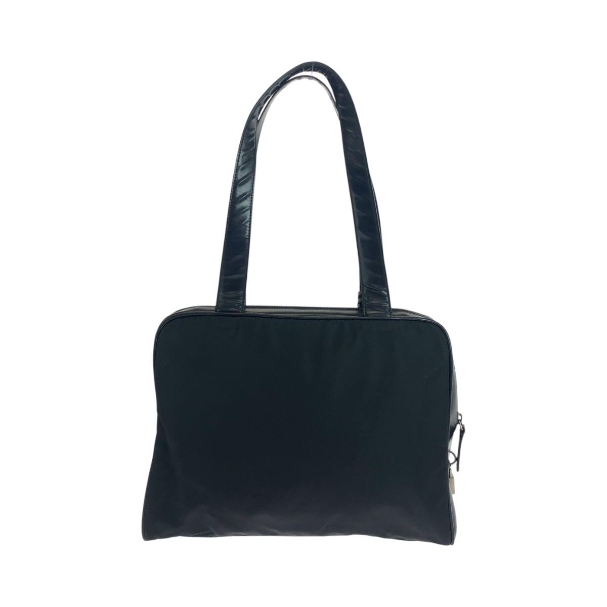 PRADA Tote Bag Nylon Black SilverMetal Tote Bag Shoulder Bag Test Triangle With logo Women - Style 2