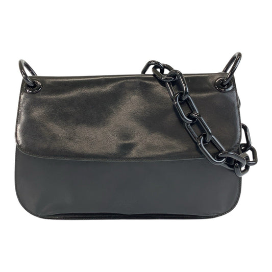PRADA Shoulder Bag Leather, Plastic black Plastic Chain Shoulder Bag Logo embossed Women
