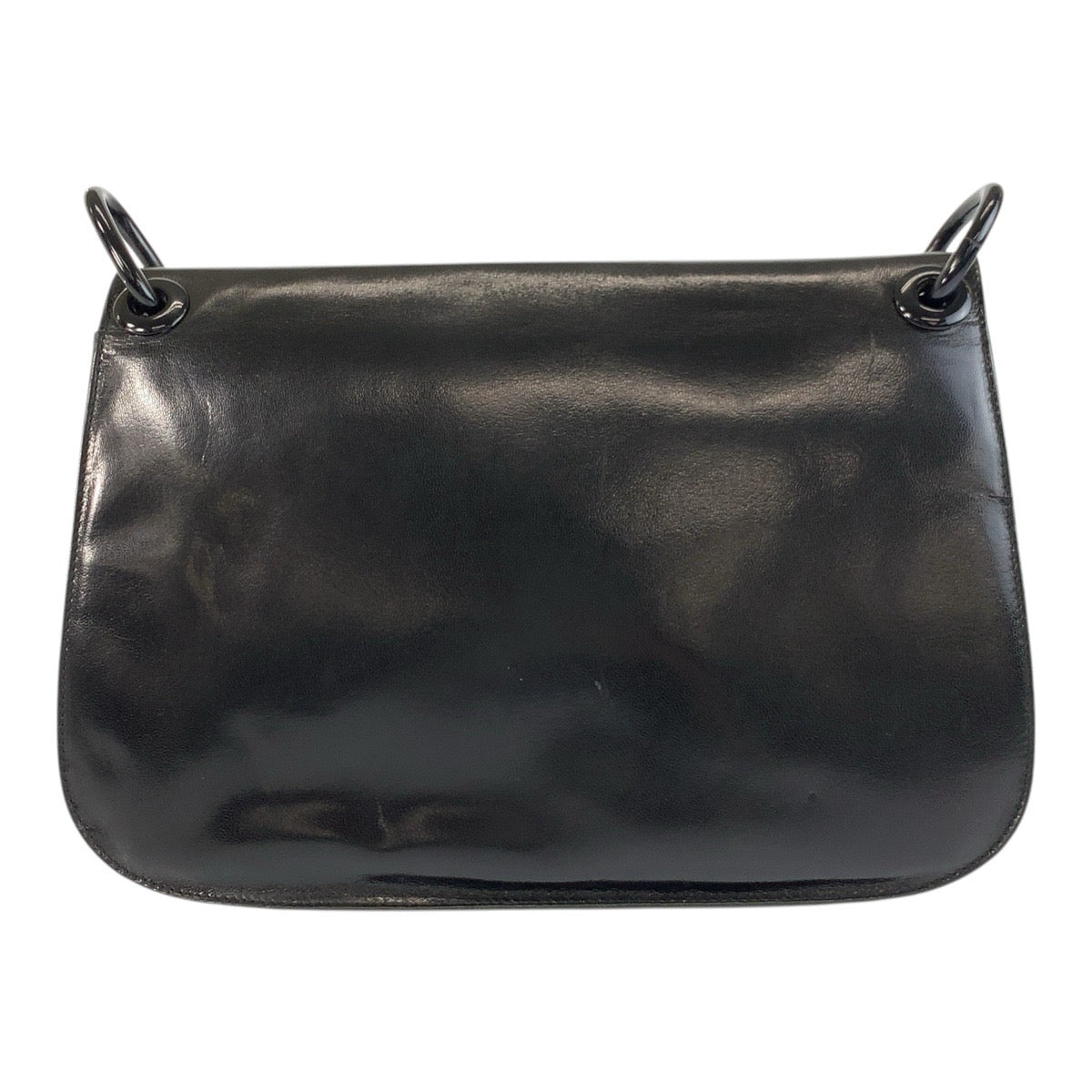 PRADA Shoulder Bag Leather, Plastic black Plastic Chain Shoulder Bag Logo embossed Women