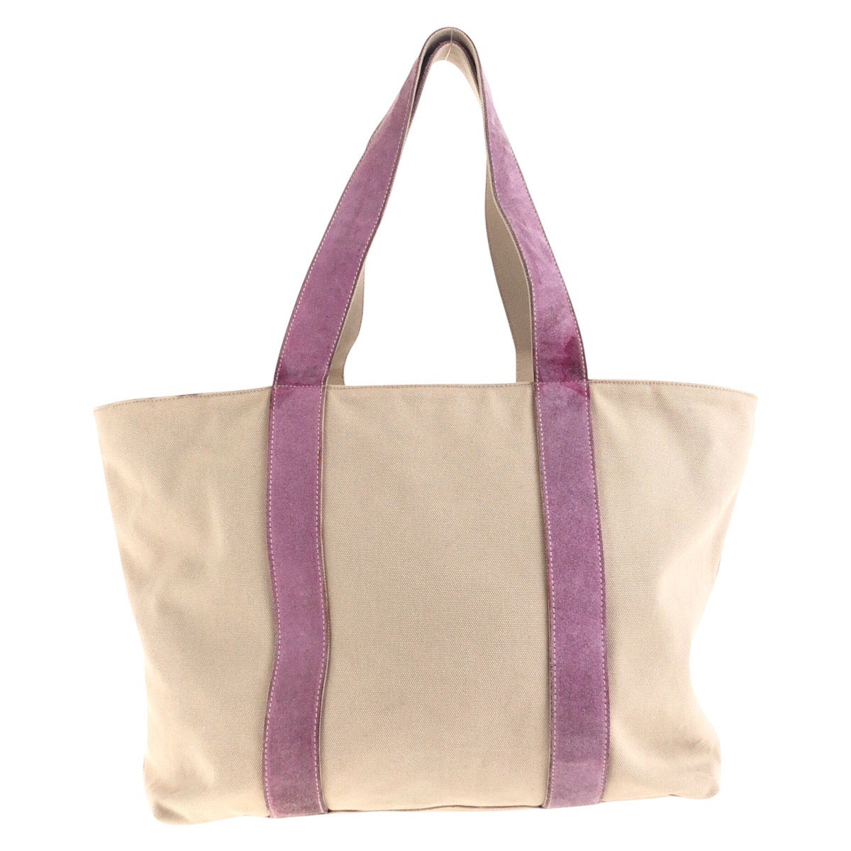 PRADA Tote Bag Canvas, Suede Beige pink Tote Bag Shoulder Bag Triangle With logo Women