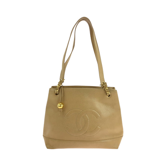 CHANEL Shoulder Bag Caviar skin Camel Gold Metal ChainShoulder Bag Shoulder COCO Mark Women