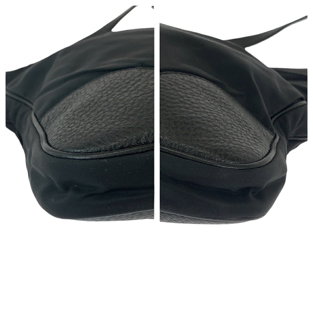 Prada Tessuto Vitello Daino Nylon Leather Shoulder Bag