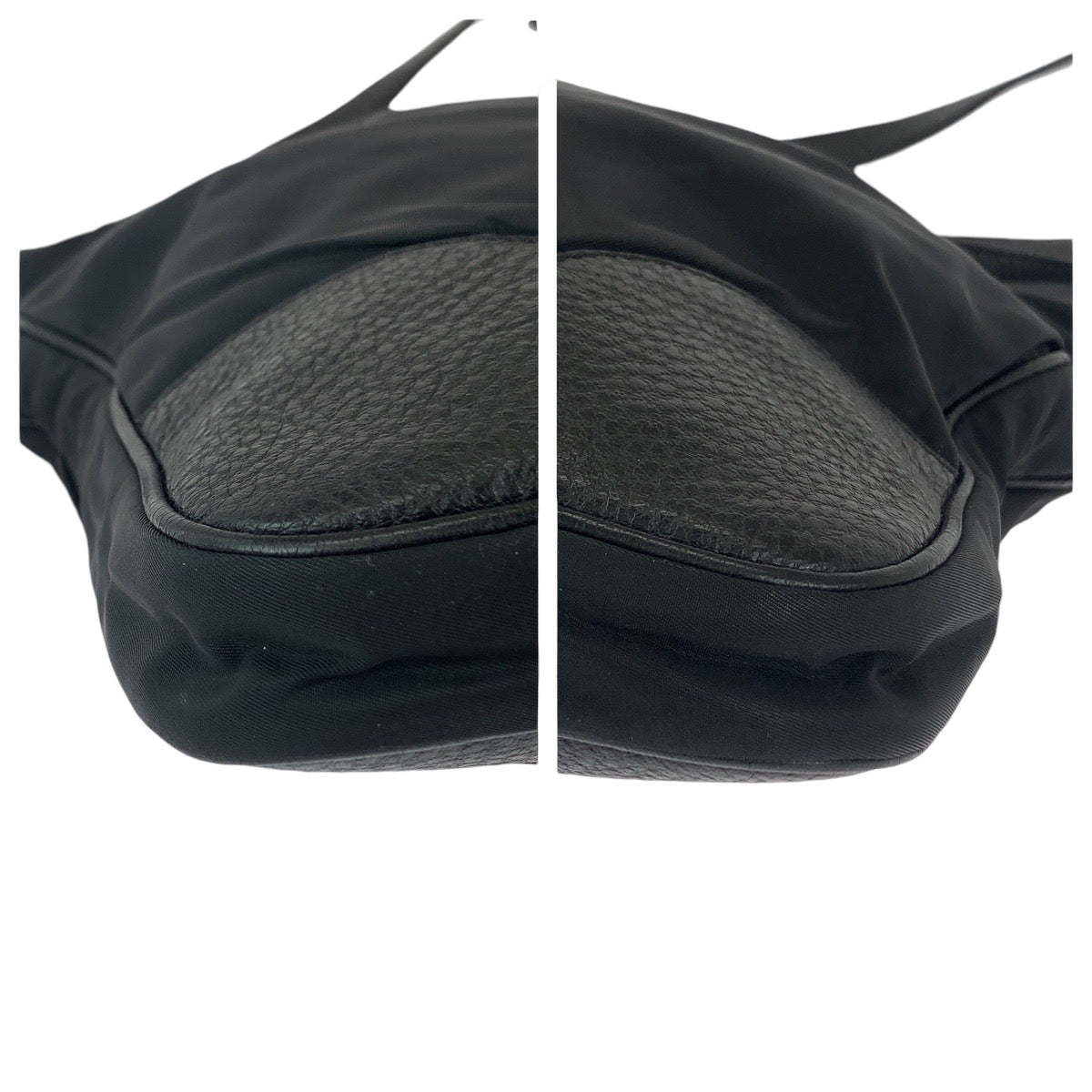 PRADA Shoulder Bag Nylon, Leather Black SilverMetal Shoulder Bag Messenger bag Tessuto Vitello Dino Triangle With logo mens