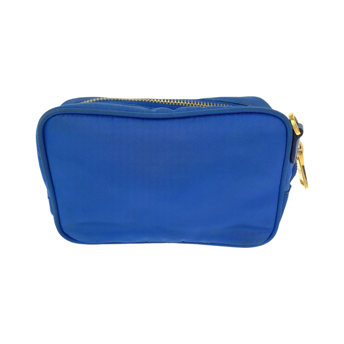 PRADA Shoulder Bag Nylon Blue GoldMetal Shoulder Bag pochette Test ribbon Women