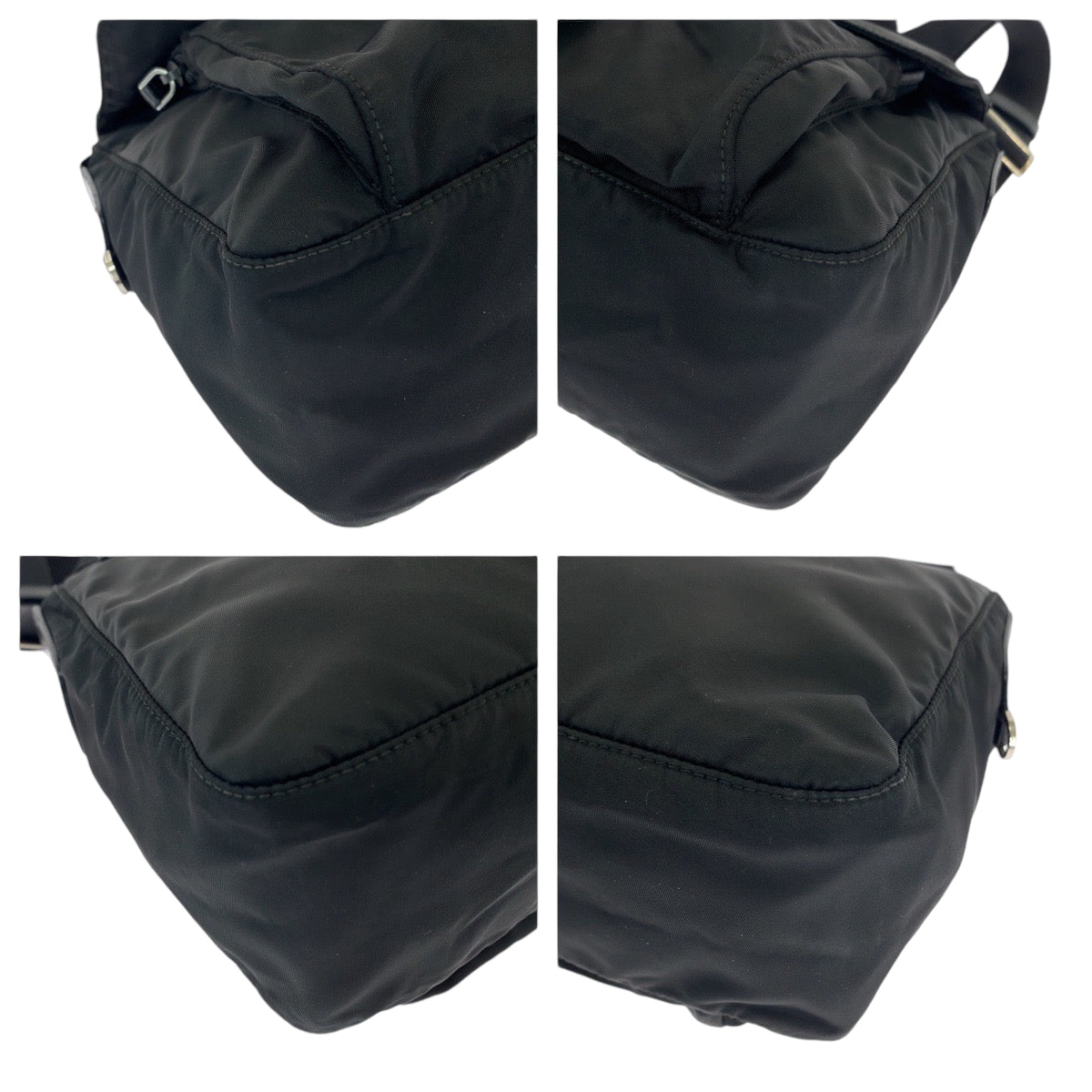 PRADA Shoulder Bag BT8994 Nylon Black SilverMetal Shoulder Bag pochette Test Triangle With logo mens(Unisex)