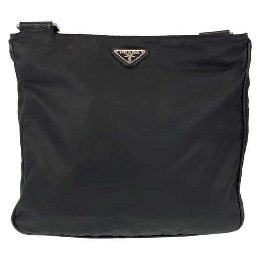PRADA Shoulder Bag Nylon Black SilverMetal Shoulder Bag Messenger bag Test Triangular logo mens(Unisex)