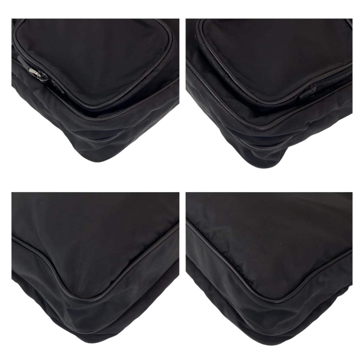PRADA Shoulder Bag Nylon Black SilverMetal Shoulder Bag Messenger bag Test Triangular logo mens(Unisex)