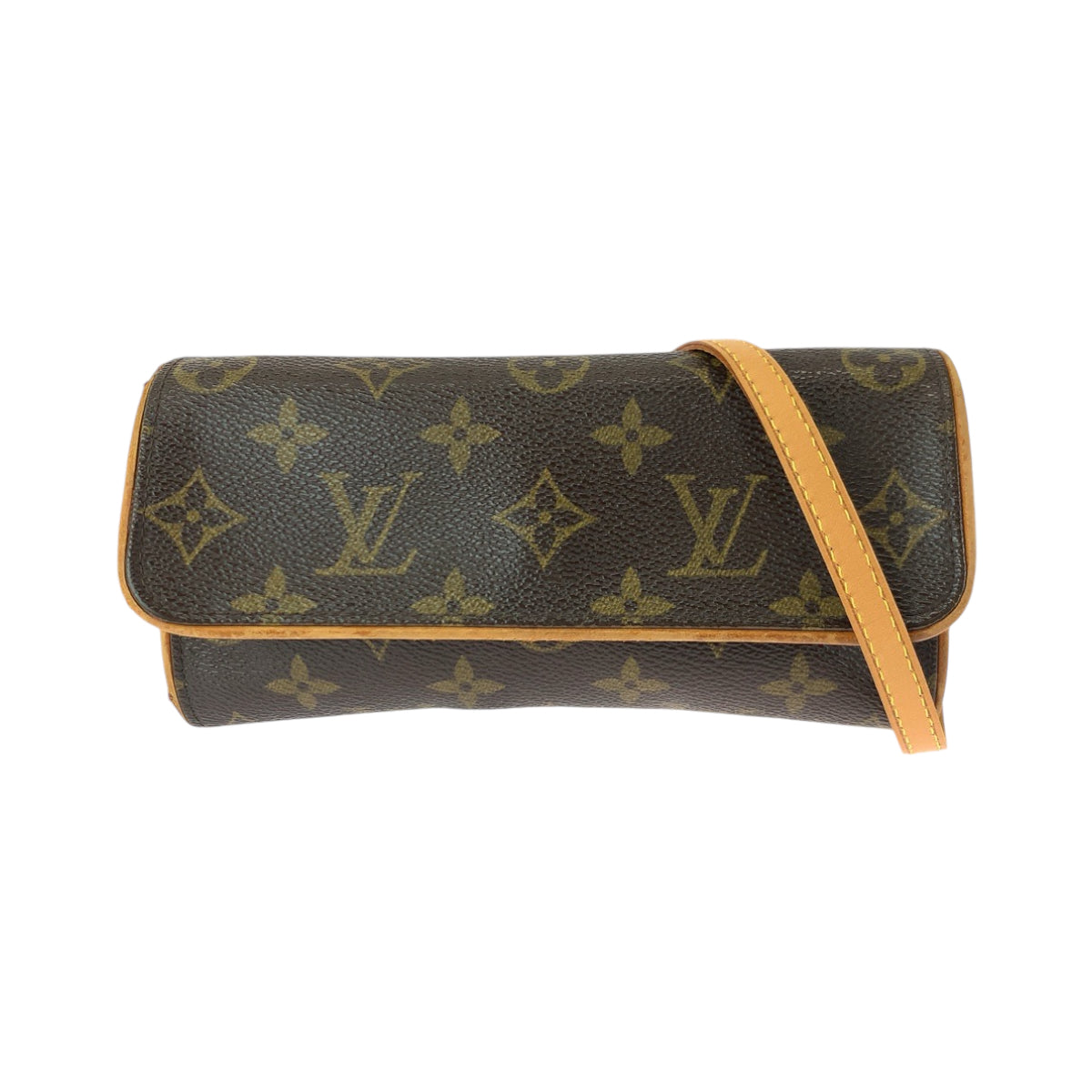 LOUIS VUITTON Shoulder Bag PVC Brown Gold Metal Shoulder Bag pochette Monogram Pochette Twin PM Women