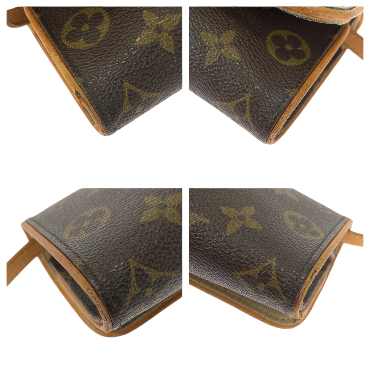 LOUIS VUITTON Shoulder Bag PVC Brown Gold Metal Shoulder Bag pochette Monogram Pochette Twin PM Women